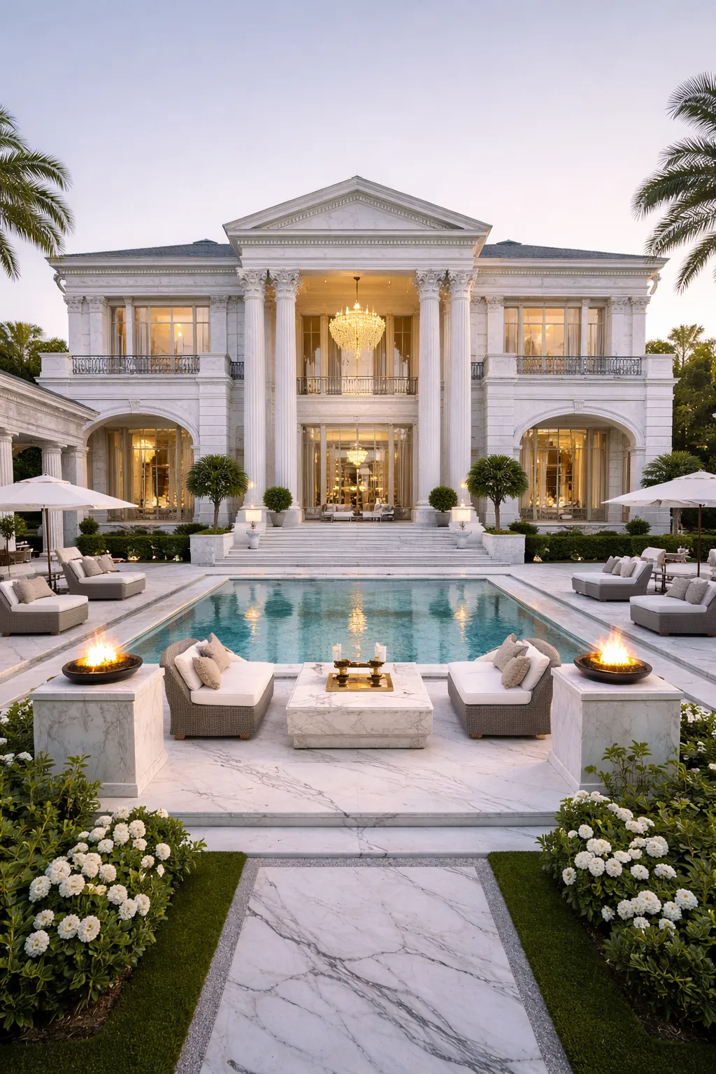 Luxury white marble interior