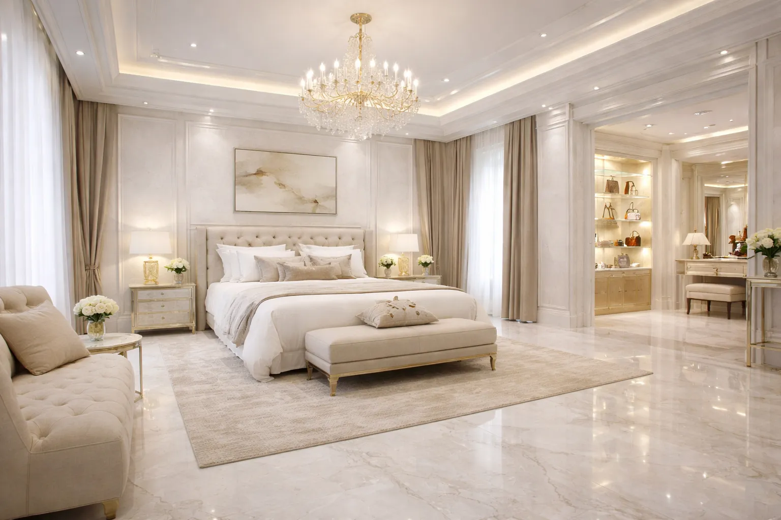 Namibia White marble bedroom imported - Square Feet Marble