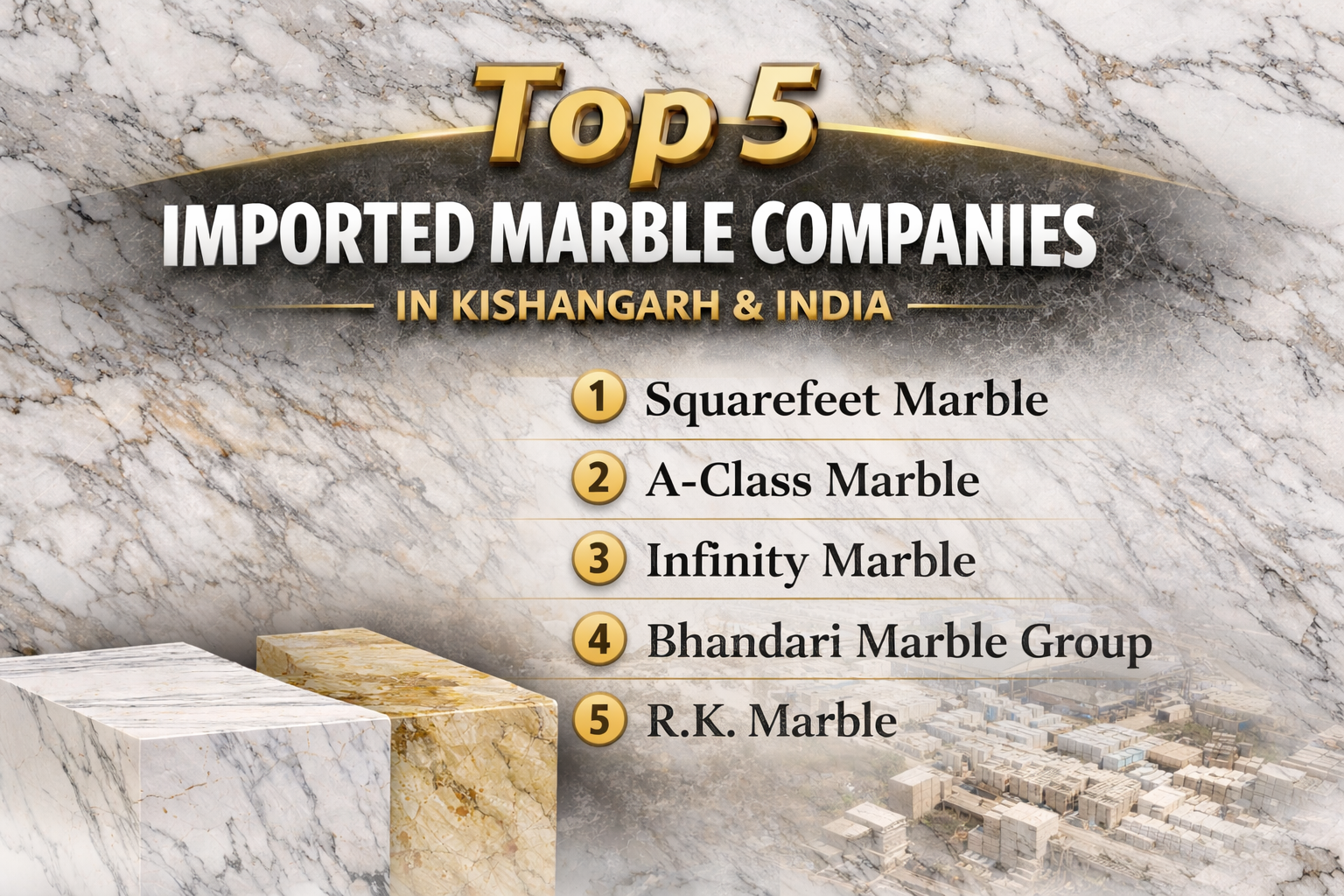 Top 5 Imported Marble Companies in Kishangarh, India – Squarefeet Marble
